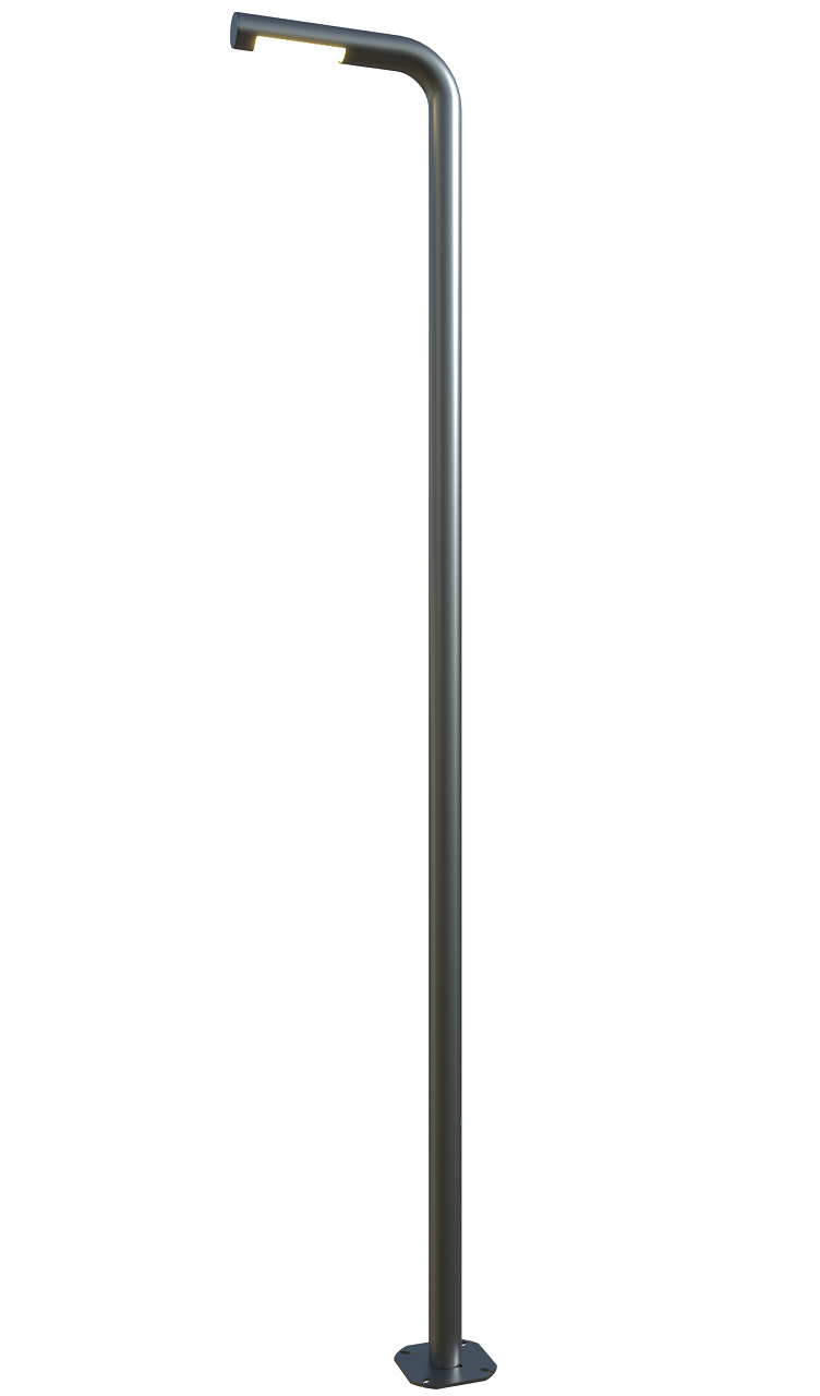 Round LED pole 8 ft. Zagreb OD 4 (Aluminum+powder coating) One side 30W 4050Lm